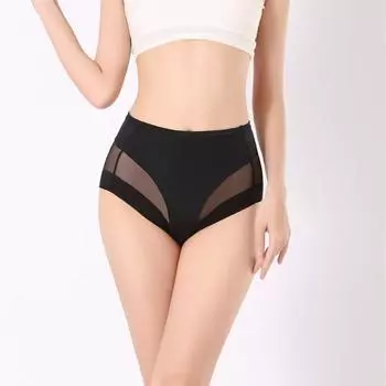 Women Cotton Solid Color Cotton Exquisite Soft Cotton Middle Waist Briefs Sweet Modern High Stretch Panties XL
