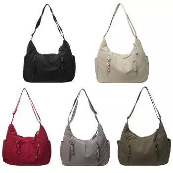 Women Crescent Crossbody Bag Multi-Pocket Lightweight Shoulder Bag Large Capacity Half Moon Sling Bag Outdoor Daily Bag чёрный