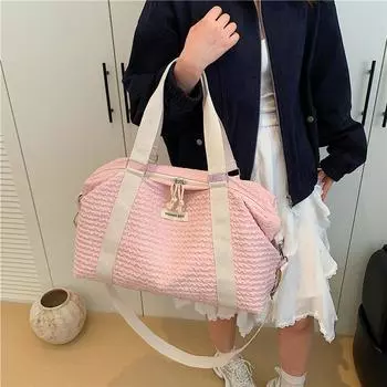 Женская сумка через плечо, однотонная, для путешествий на короткие расстояния, легкая, износостойкая, большая вместительная сумка синий