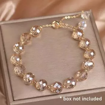 Women Crystal Woven Bracelet New Fashion Shiny Crystal Stone Beads Elastic Rope Bracelets for Women Sweet Jewelry