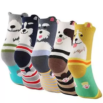 Women Cute Animal Pattern Printed Cartoon Knitted Cotton Blend Fashion Socks
