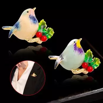 Женская повседневная качественная брошь в виде птицы, животного, эмалевая булавка, ювелирные аксессуары, разноцветные булавки для шарфа и костюма
