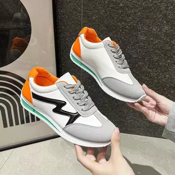 Women Designer Sneakers Round Head Light Sneakers Versatile Breathable Cross Lace-up Casual Sneakers Zapato De Mujer Size 36-43 36 белый