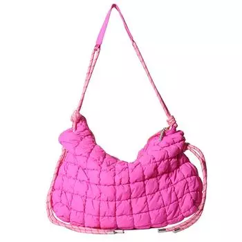 Women Dumpling Crossbody Bag Large Capacity Padding Tote Handbag Solid Color Padded Satchel Bag Ladies Daily Bag белый