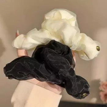 Женский элегантный большой шифоновый бант для волос с когтями, милый ободок для волос, заколка для волос, модные аксессуары для волос, головной убор покинуть белый