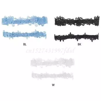 Женские вышитые цветочные кружевные кольца на бедра, набор свадебных выпускных свадебных декоративных эластичных колец, однотонные полые бесшовные подвязки для ног