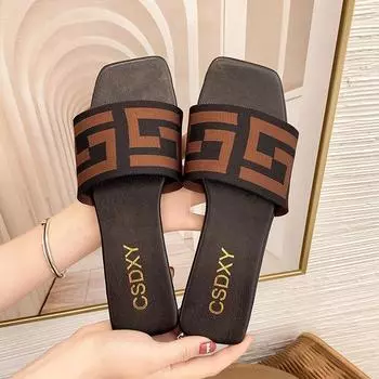 Women Falt Heels Slipper Summer 2024 New Outdoor Non-slip Casual Ladies Sildes Plus Size 42 Sapatos Mujer Fashion Women Sandals 35