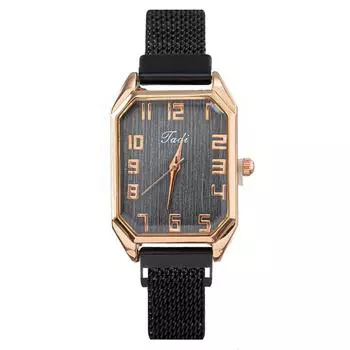 Women Fashion Leather Watch One Size чёрный