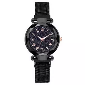 Women Fashion Leather Watch One Size чёрный