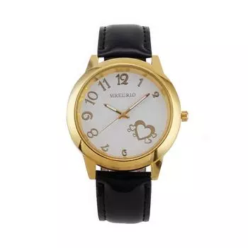 Women Fashion Leather Watch One Size чёрный