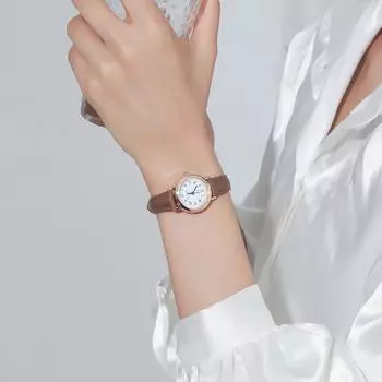 Women Fashion Leather Watch One Size чёрный