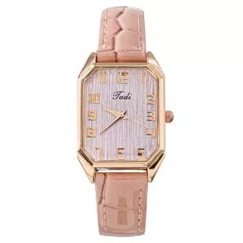 Women Fashion Leather Watch One Size розовый