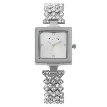 Women Fashion Leather Watch One Size серебряный