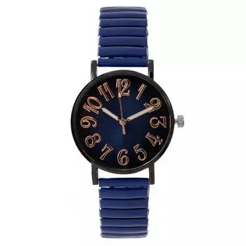 Women Fashion Leather Watch One Size синий
