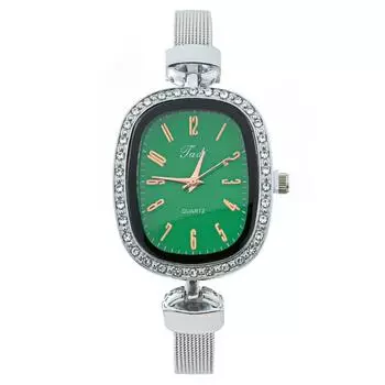 Women Fashion Leather Watch One Size зелёный