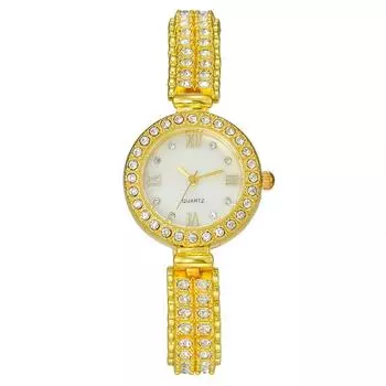 Women Fashion Leather Watch One Size золотой