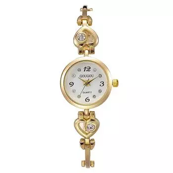 Women Fashion Leather Watch One Size золотой