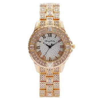 Women Fashion Leather Watch One Size золотой