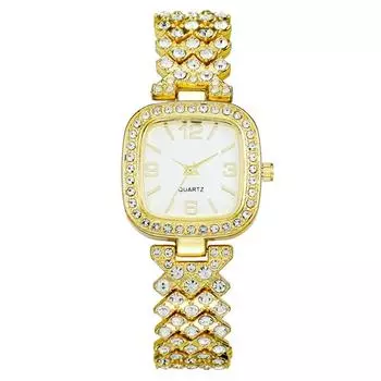 Women Fashion Leather Watch One Size золотой