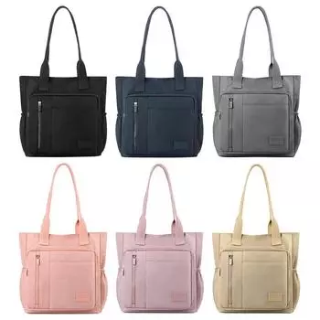 Women Fashion Nylon Handbag Large Capacity Stylish Shoulder Purse Multi-pockets Trendy Laptop Bag Waterproof Tote Handbag чёрный