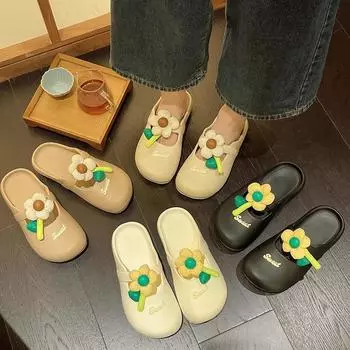 Women fashion Sandals Soft Stitching flower Ladies Sandals Comfortable Flat Sandals Women Open Toe Beach Shoes Woman Footwear 36-37 хаки