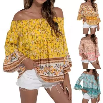 Женские модные топы с открытыми плечами в горошек, блузки без бретелек, футболки для свиданий XXL