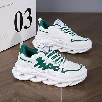 Женские модные кроссовки Новые дышащие сетчатые кроссовки Женская повседневная обувь 36 зелёный