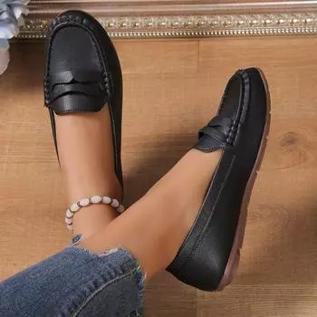 Women Fashion Sneakers Stretch Knitted Loafers Women Comfortable Shallow Flats Slip on Moccasin Single Sneakers Cozy Work Shoes 36 чёрный