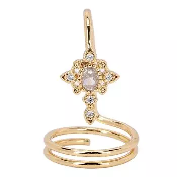 Women Finger Nail Ring Electroplated Copper Fashionable Fingernail Rings Nail Art AccessoryGolden