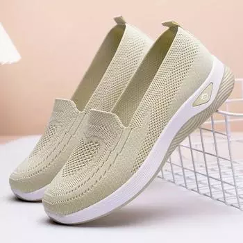 Women Flat Shoes 2025 Summer New Fashion Mesh Breathable Comfortable Women Foot Outdoor Hiking Casual Sports Shoes 36-41 36