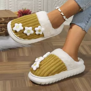 Women Flat Slippers Comfortable Lightweight Fashion Sandals Spring and Autumn Shallow Casual Slippers Indoor Suede Slides Women 36-37 чёрный