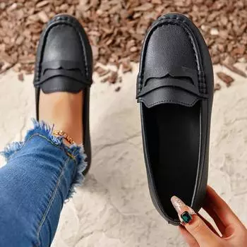 Women Flats 2024 New Spring Autumn Walking Round Top Loafers Shoes Shallow Lolita Shoes Sneakers Plus Size Zapatos De Mujer 36