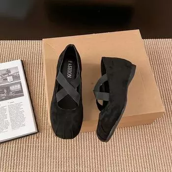 Женские туфли на плоской подошве, модные, с раздельным носком, на плоской подошве, повседневные туфли Laofer, неглубокие, без застежек, женские балетки, мягкие туфли 35