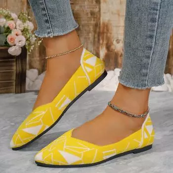 Women Flats New Spring Autumn Flat Loafers Fashion Casual Pointed Shoes for Women Knitting Elastic Comfortable Sneakers Women 36 бежевый