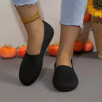 Women Flats New Spring Flat Shoes Round Toe Casual Solid Color Shoes for Women Shallow Mouth Flat Bottom Slip-On Sneakers Women 36 бежевый