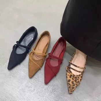 Women Flats Pointed Toe Ballet Flat Heel Women Shoes Spring and Autumn Comfortable Loafers Outdoor Fashion Casual Shoes Women 35 цветной печати леопарда