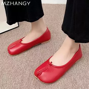 Women Flats Shoes Fashion Retro Shallow Loafer Soft Shoes 2024 Autumn New Trend Woman Sandals Casual Cozy Ballet Dance Zapatos 35 коричневый