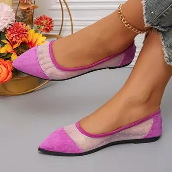 Women Flats Shoes Mesh Breathable Shallow Loafers Spring and Autumn Lightweight Flats Designer Outdoor Fashion Shoes for Women 36 бежевый