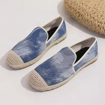 Women Flats Shoes Spring and Autumn Mesh Breathable Sneakers Luxury Brand Casual Handmade Loafers Lady Straw Shoes for Women 36