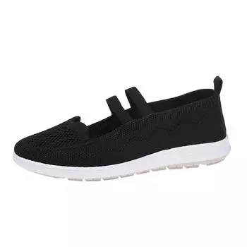 Women Flats Shoes Spring and Autumn Mesh Breathable Loafers Comfortable Lightweight Fashion Flats Shoes Casual Shoes for Women 36 чёрный