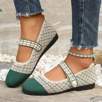 Women Flats Shoes Spring and Summer Ballet Casual Fashion Loafers Flat Heels Anti Slip Fashion Versatile Knitted Shoes for Women 36 небесно-голубой