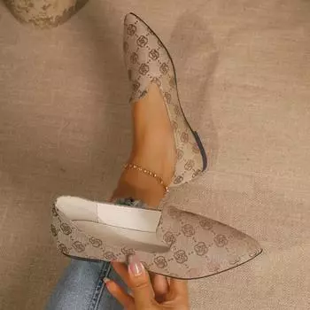 Женские балетки весна осень новые балетки на плоской подошве женские дышащие спортивные туфли женские остроносые мокасины без застежек Zapatos De Mujer 35 белый