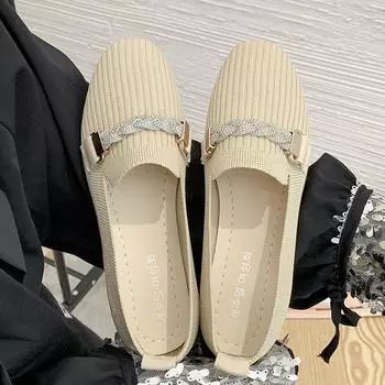 Women Footwear Flat Ladies Shoes Slip On Whit Sale Autumn Stylish Offer Summer 2024 Luxury Korean Comfortable And Elegant 35