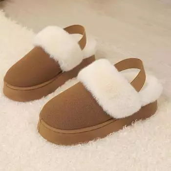 Women Fur Snow Lightweight Slippers Winter Fashion Home Plush Shoes Light Living Room Boots Popular European American Snow Boots 36