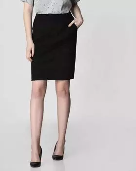 Женская юбка из натуральной замши из овчины, черная, стильная юбка с карманами, ручная работа S чёрный