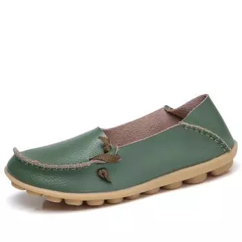 Women Genuine Leather Shoes Casual Flat Shoes Loafers for Female 2025 Summer Comfort Flats Nursing Shoes Female Zapatos De Mujer 34