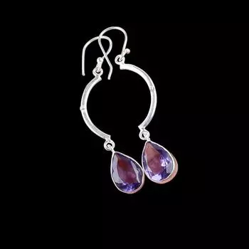 Women Gift Iolite Gemstone 925 Sterling Silver Jewelry Handmade Earrings 2.60 EE-43-7