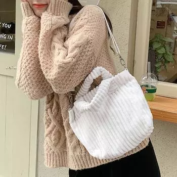 Женская Девушка Вельветовая Сумка Через Плечо Зима Осень Мягкая Удобная Сумка Кроссбоди синий