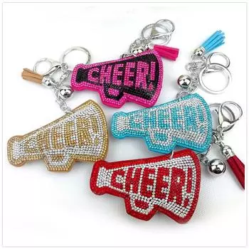 Women Girls Tassels Cool Rhinestone Chic Keychain Bag Decoration Pendant Ornament Fashion Accessories хаки/чёрный