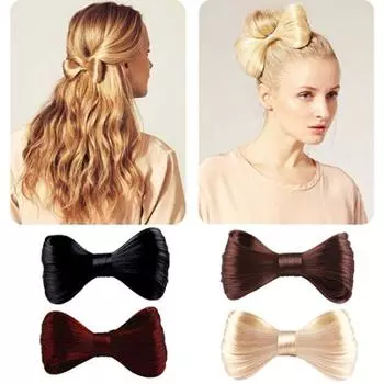 Women Hair Duck Bill Clip Synthetic Fiber Bowknot Party Hair Accessory золотистый